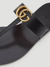 GG Marmont Tbar flip flop sandals slippers black - GUCCI - BALAAN 5