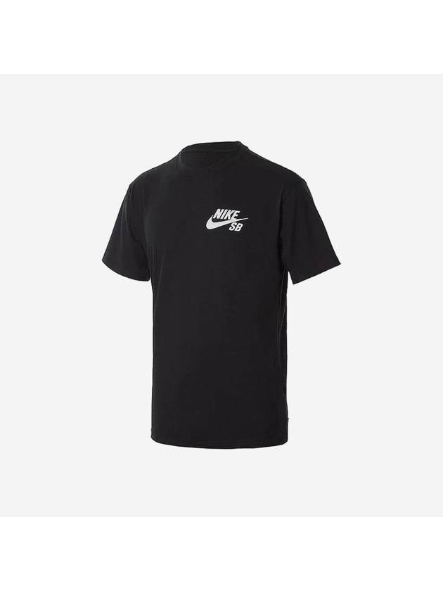 SB Logo Skate Cotton Short Sleeve Shirt Black - NIKE - BALAAN 2