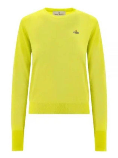 Women's Bea Jumper Embroidered Logo Knit Top Yellow - VIVIENNE WESTWOOD - BALAAN 2