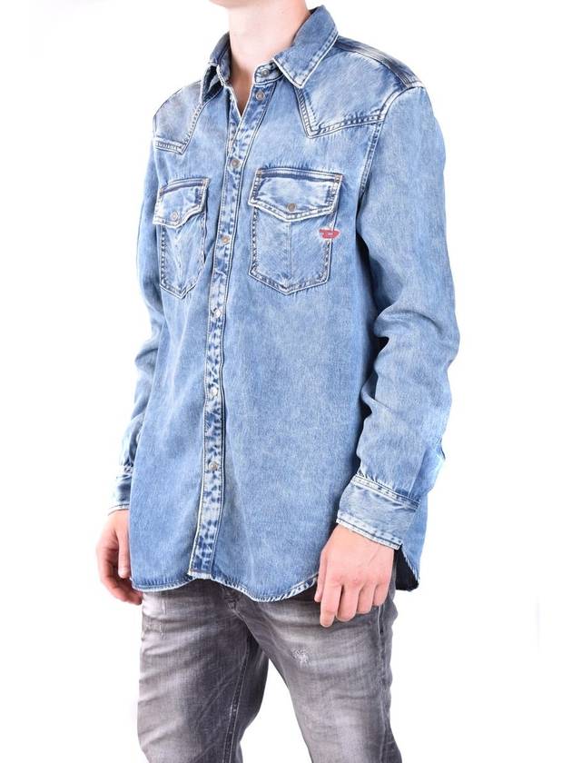 D Ocean Denim Long Sleeve Shirt Blue - DIESEL - BALAAN 5