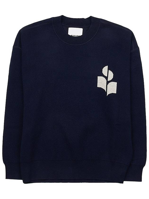 Ateley Logo Cotton Sweatshirt Midnight - ISABEL MARANT - BALAAN 11