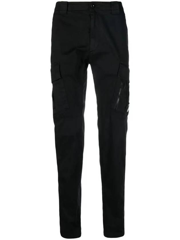 Satin Wappen Regular Fit Cargo Straight Pants Black - CP COMPANY - BALAAN 3