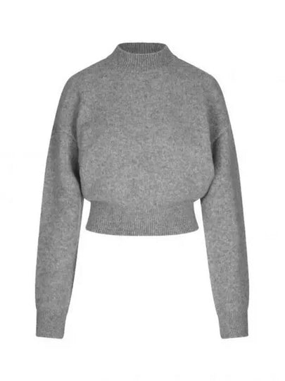 Intarsia Knit Logo Crew Neck Knit Top Grey - JACQUEMUS - BALAAN 2