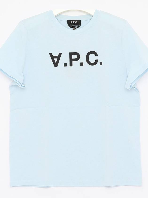 VPC Logo Organic Cotton Short Sleeve T-Shirt Blue - A.P.C. - BALAAN 4