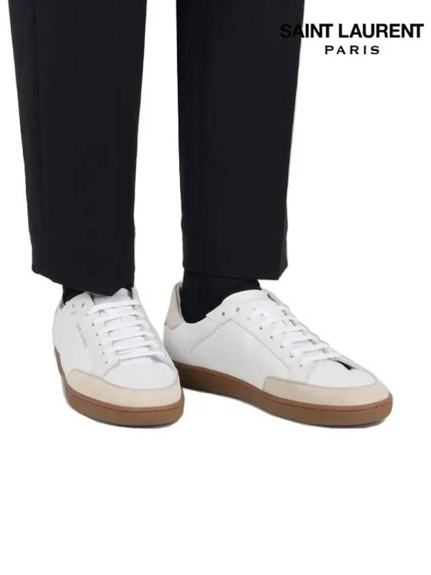 Court Classic Perforated Beige Tab Low Top Sneakers White - SAINT LAURENT - BALAAN 8