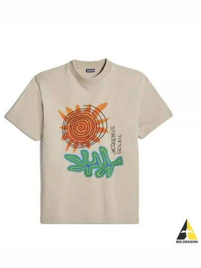 Soalheiro Graphic Print Short Sleeve T-shirt Beige - JACQUEMUS - BALAAN 2