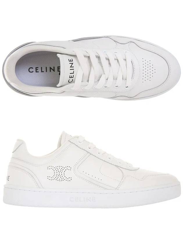 logo on leather low top sneakers white - CELINE - BALAAN 3