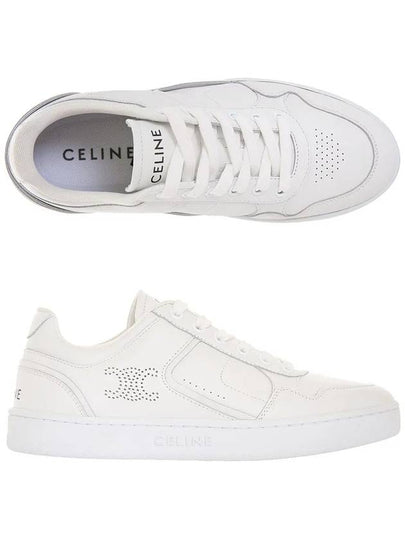 logo on leather low top sneakers white - CELINE - BALAAN 2