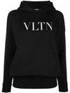 logo hooded top black - VALENTINO - BALAAN.