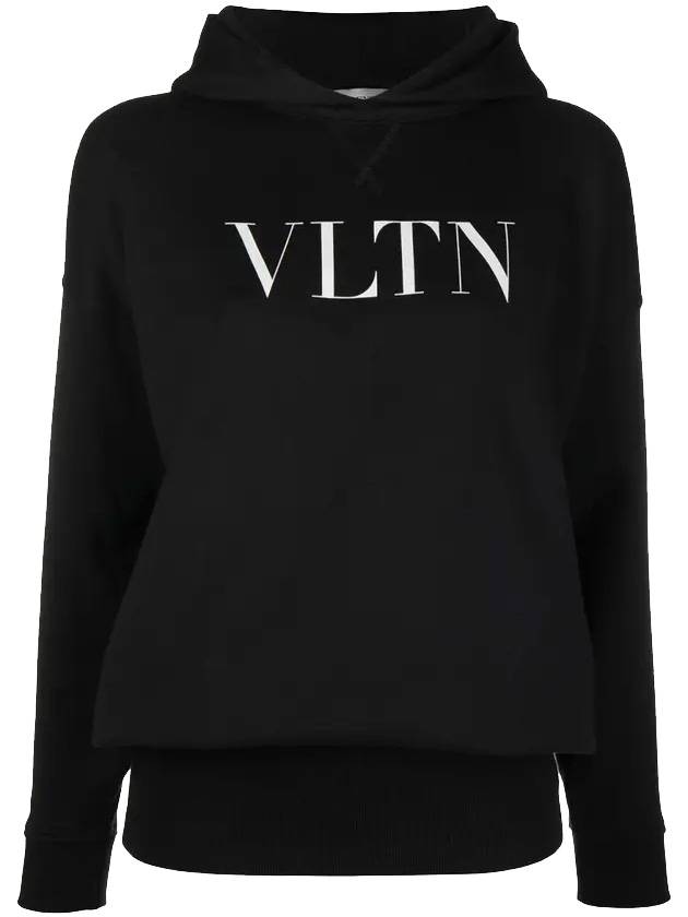 logo hooded top black - VALENTINO - BALAAN.