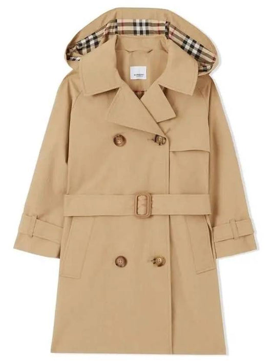 Kids Women s Check Trim Hooded Trench Coat 8053878 Others 1007267 - BURBERRY - BALAAN 1