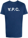 VPC Logo Printing Men's Short Sleeve TShirt Blue COBQX H26976 IAF - A.P.C. - BALAAN 2