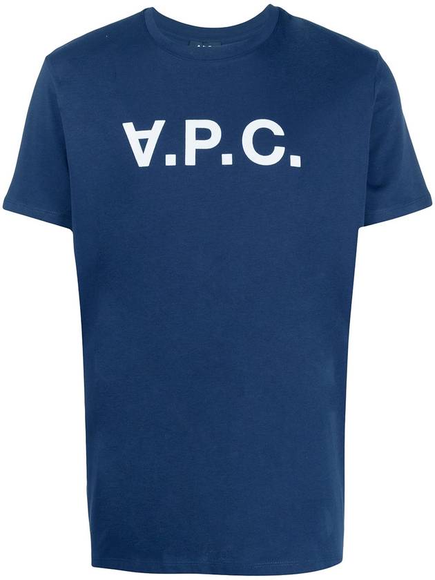 VPC Logo Printing Men's Short Sleeve TShirt Blue COBQX H26976 IAF - A.P.C. - BALAAN 2