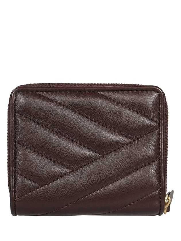 Kira Chevron Half Wallet Burgundy - TORY BURCH - BALAAN 3