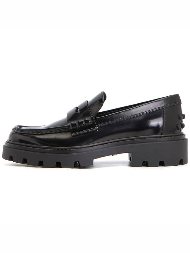 Leather Penny Loafer Heels Black - TOD'S - BALAAN 5