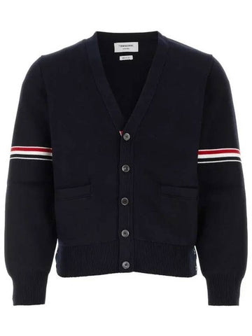 RWB arm banding Milano stitch cardigan - THOM BROWNE - BALAAN 1