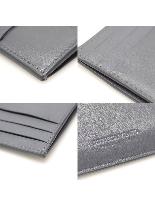 649597 Gray Calfskin Intrecciato Card Holder - BOTTEGA VENETA - BALAAN 7