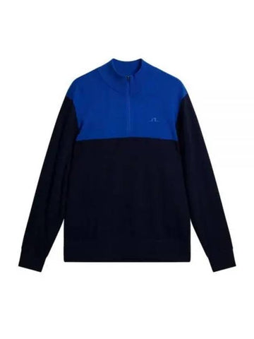 Jeff Half Zip Windbreaker Knit Top Jl Navy - J.LINDEBERG - BALAAN 1