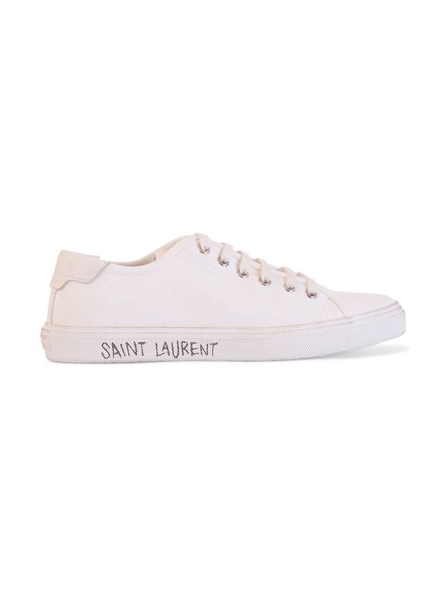 Women's Malibu Canvas Low Top Sneakers White - SAINT LAURENT - BALAAN 1
