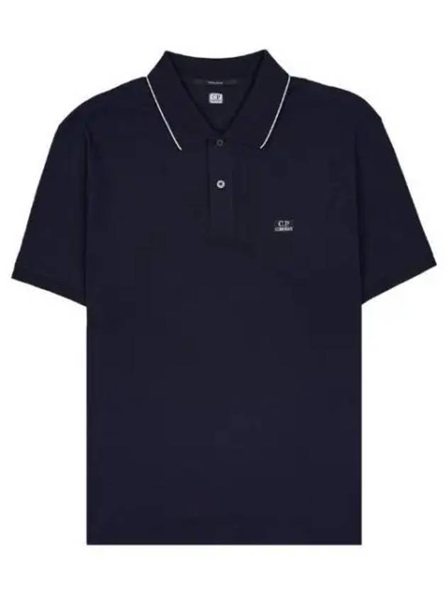 Stretch Piquet Regular Striped Collar Polo Shirt Navy - CP COMPANY - BALAAN 2