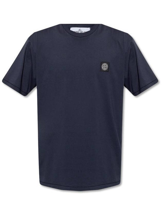 Wappen Logo Patch Short Sleeve T-Shirt Navy - STONE ISLAND - BALAAN 1