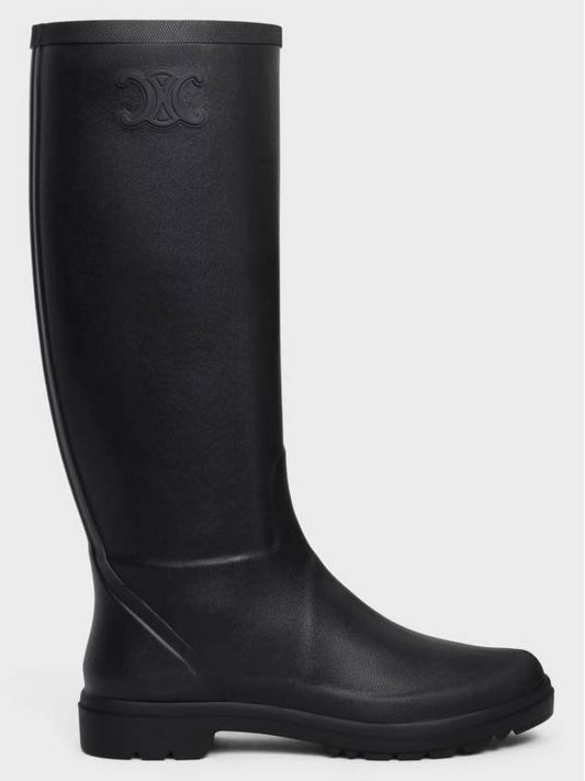 Natural Rubber High Rain Boots Black - CELINE - BALAAN 2