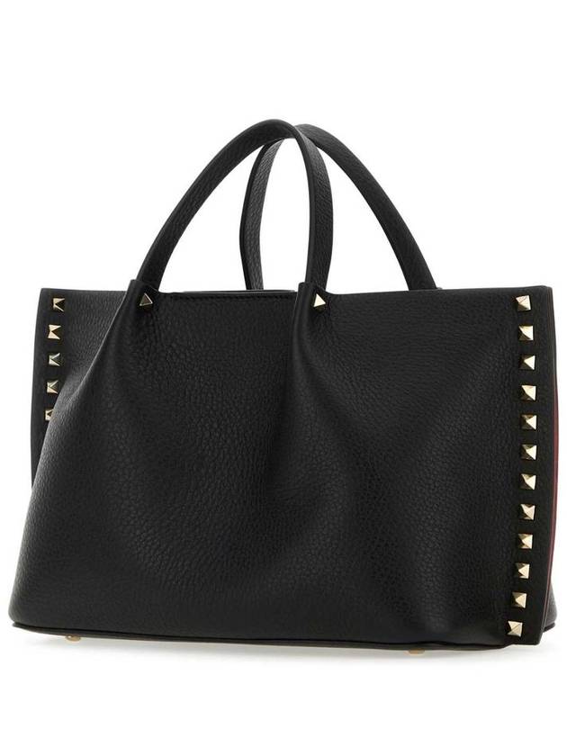 Rockstud Tote Bag Black - VALENTINO - BALAAN 3