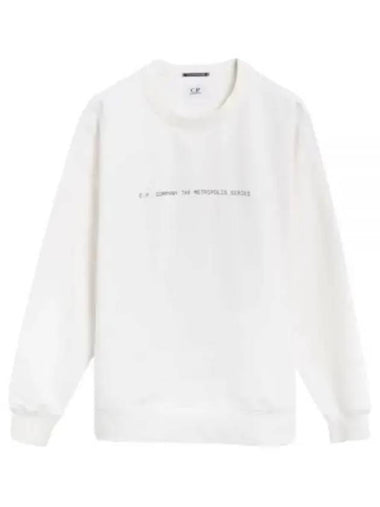 Metropolis Stretch Fleece Graphic Sweatshirt White - CP COMPANY - BALAAN 1