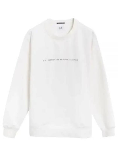 Metropolis Stretch Fleece Graphic Sweatshirt White - CP COMPANY - BALAAN 2