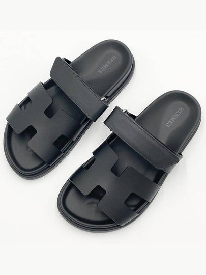 Chypre Calfskin Sandals Black - HERMES - BALAAN 2