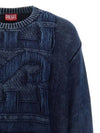 K Rottissimo Floating Yarn Logo Knit Top Blue - DIESEL - BALAAN 4