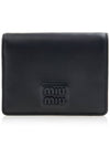 Logo Small Leather Half Wallet Black - MIU MIU - BALAAN 2