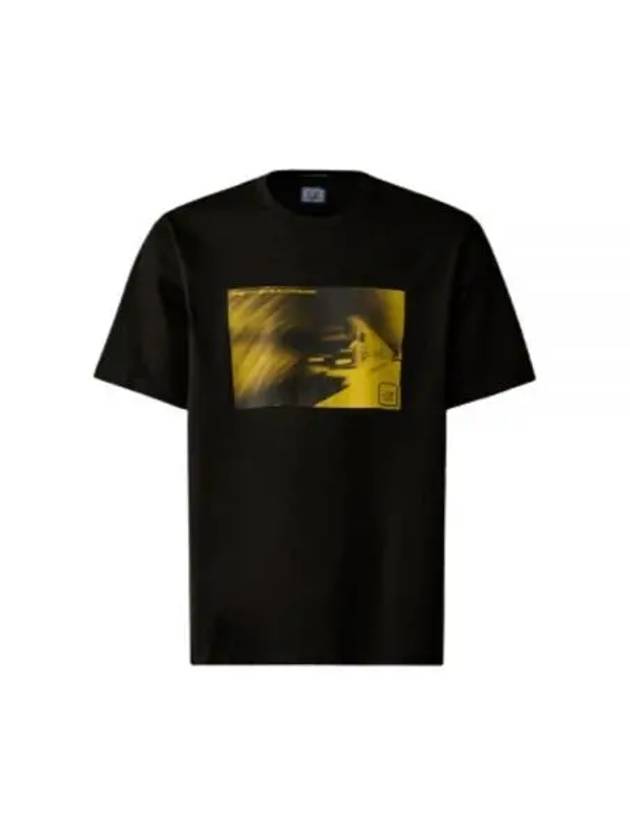 Metropolis Series Mercerized Jersey Graphic Short Sleeve T-Shirt Black - CP COMPANY - BALAAN 2