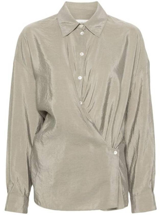 Dry Silk Straight Collar Twist Shirt Light Misty Grey - LEMAIRE - BALAAN 1