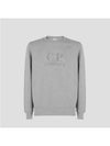 logo brushed fleece sweatshirt gray melange - CP COMPANY - BALAAN.