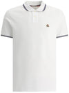 Logo Patch Short Sleeve Polo Shirt White - MONCLER - BALAAN 2