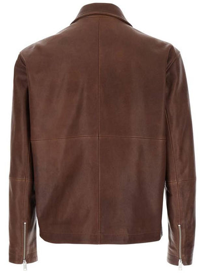 'Maze' Brown Jacket With Classic Collar And Zipped Cuffs In Leather Man - ARMA - BALAAN 2