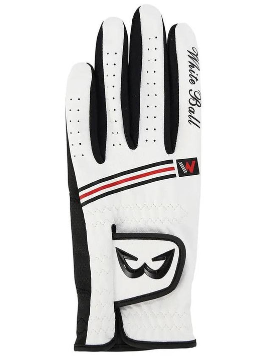 Golf Wear Striped Synthetic Leather Golf Gloves WB21SUWG02WH White - WHITEBALL - BALAAN 2