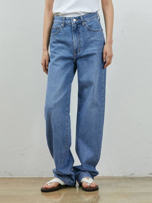 Denim Basic Semi Wide Long Pants Indigo - RYUL+WAI: - BALAAN 1