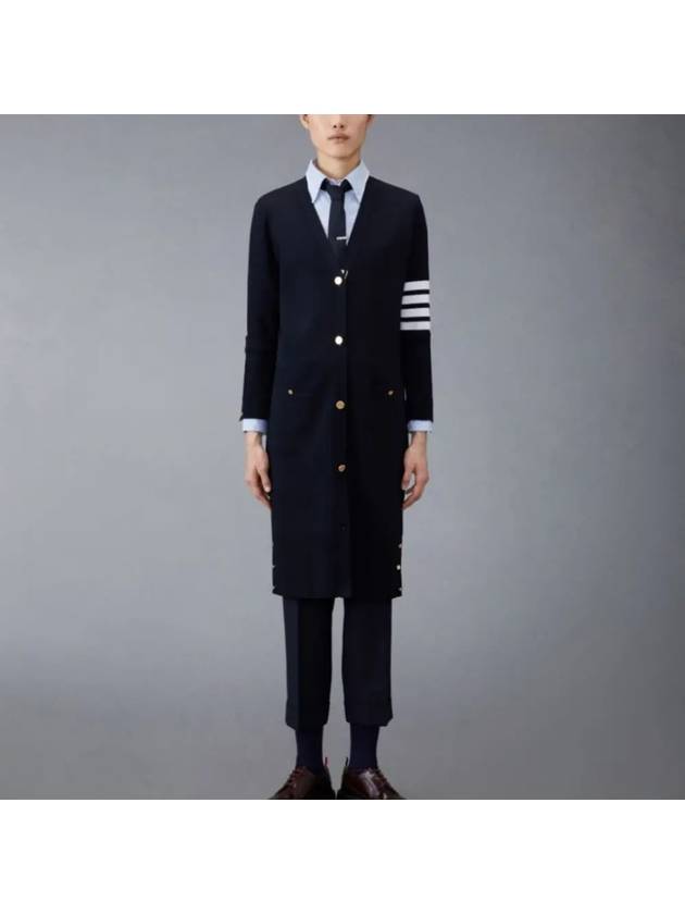 Milano Fine Merino Cardigan Navy - THOM BROWNE - BALAAN 2