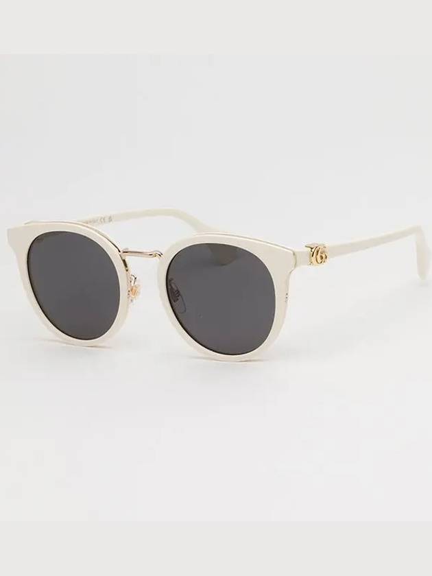 Eyewear GG Logo Round Sunglasses Grey Ivory - GUCCI - BALAAN 8