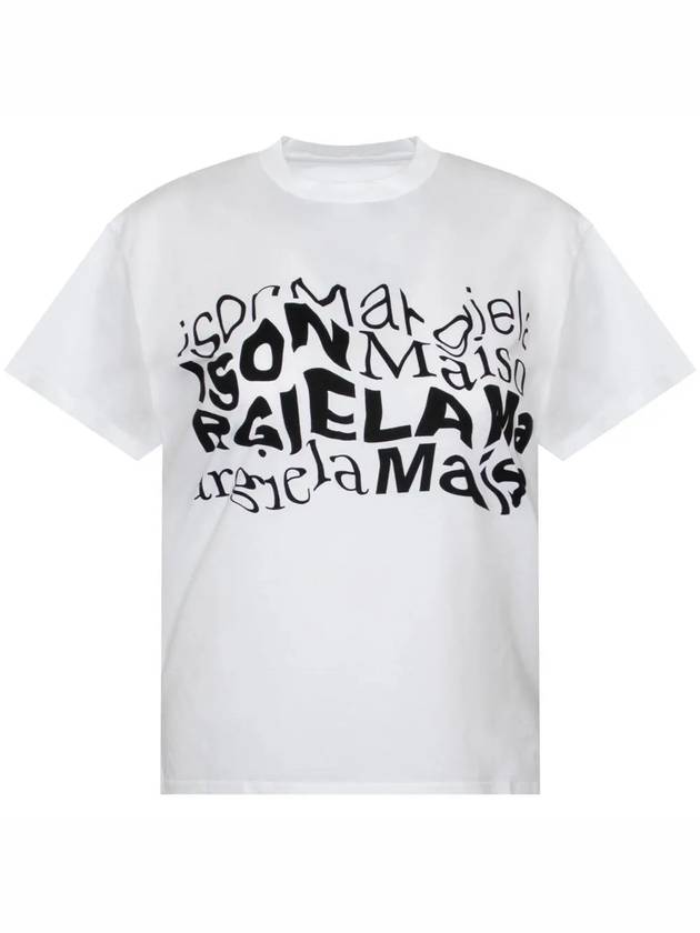 Women's Distorted Logo Print Short Sleeve T-Shirt  White - MAISON MARGIELA - BALAAN 2