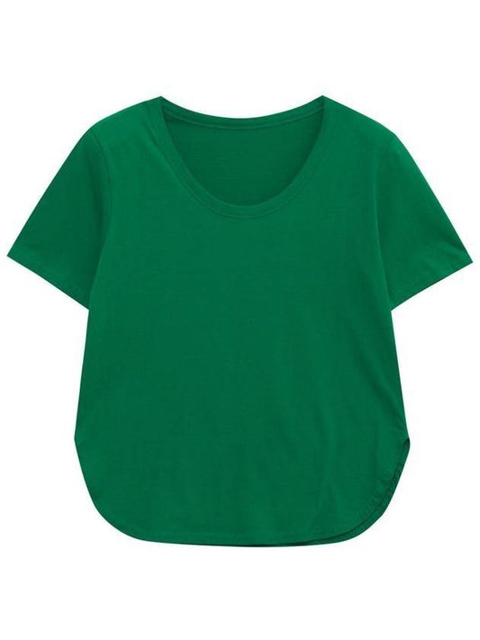U-Neck Cotton Short Sleeve T-Shirt - RS9SEOUL - BALAAN 1