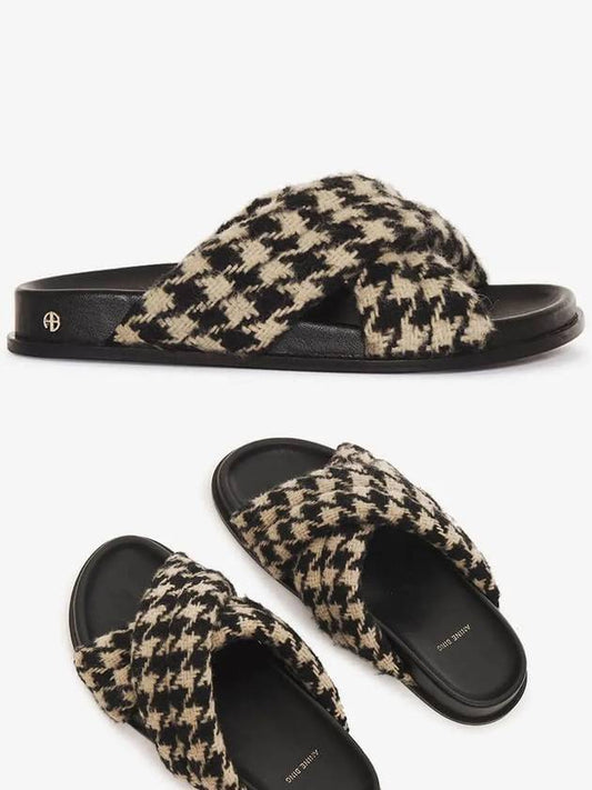 LIZZIE Slide Sandals_HOUNDSTOOTH A144028131 - ANINE BING - BALAAN 1