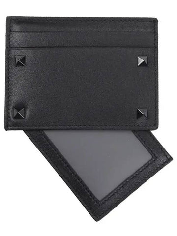 Garavani Rockstud Document Slit Card Holder Black P0523VH30NO - VALENTINO - BALAAN 1