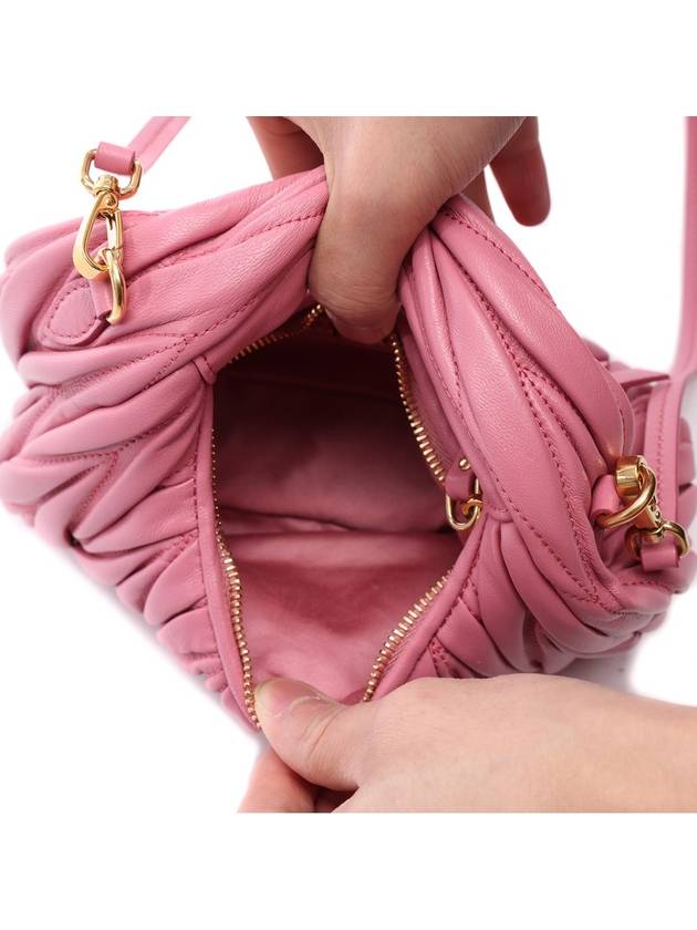 Wander Matelasse Nappa Leather Hobo Mini Bag Begonia Pink - MIU MIU - BALAAN 7