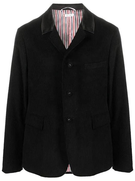 Men's Corduroy Button Up Cutaway Blazer Jacket Black - THOM BROWNE - BALAAN 2