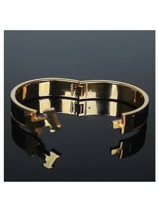 CLIC Click Ash Gold Black Color PM Bangle Bracelet - HERMES - BALAAN 5