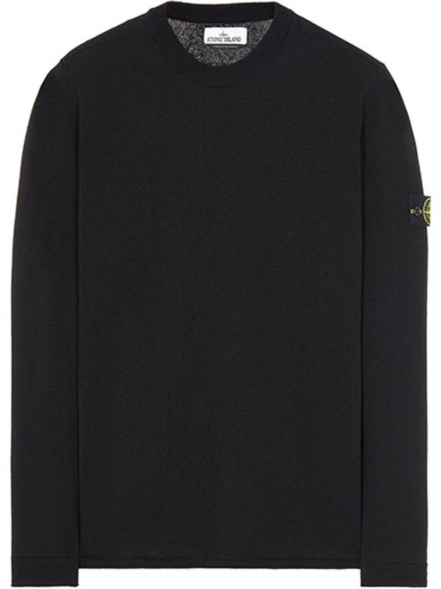 Wappen Patch Crew Neck Knit Top Black - STONE ISLAND - BALAAN 2