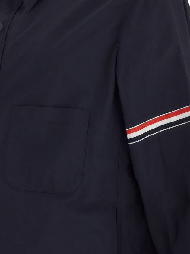 Three Stripes Armband Nylon Long Sleeve Shirt Navy - THOM BROWNE - BALAAN 7